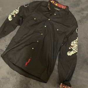 ed hardy button down